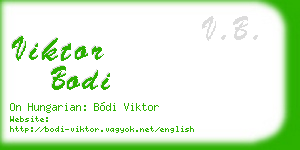 viktor bodi business card